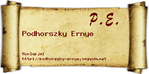 Podhorszky Ernye névjegykártya